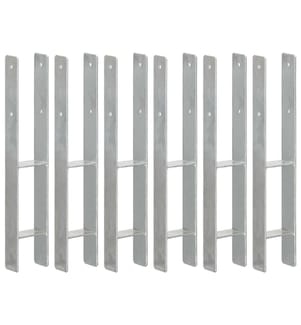 Piquets de clôture 6 pcs Argenté 9x6x60 cm Acier galvanisé