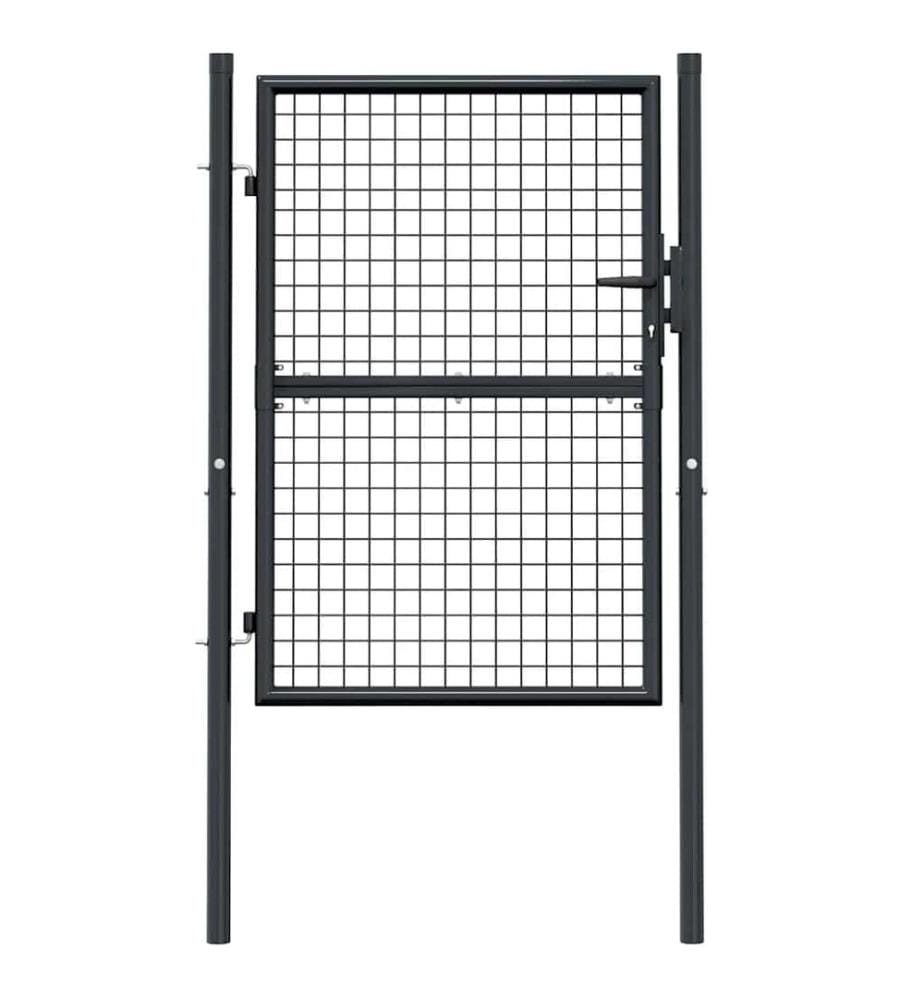 Gitter-Gartentor Verzinkter Stahl 100 x 125 cm Grau
