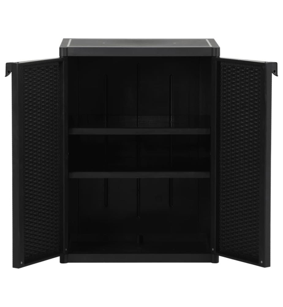 Gartenschrank Schwarz 65x45x88 cm PP Rattan-Optik