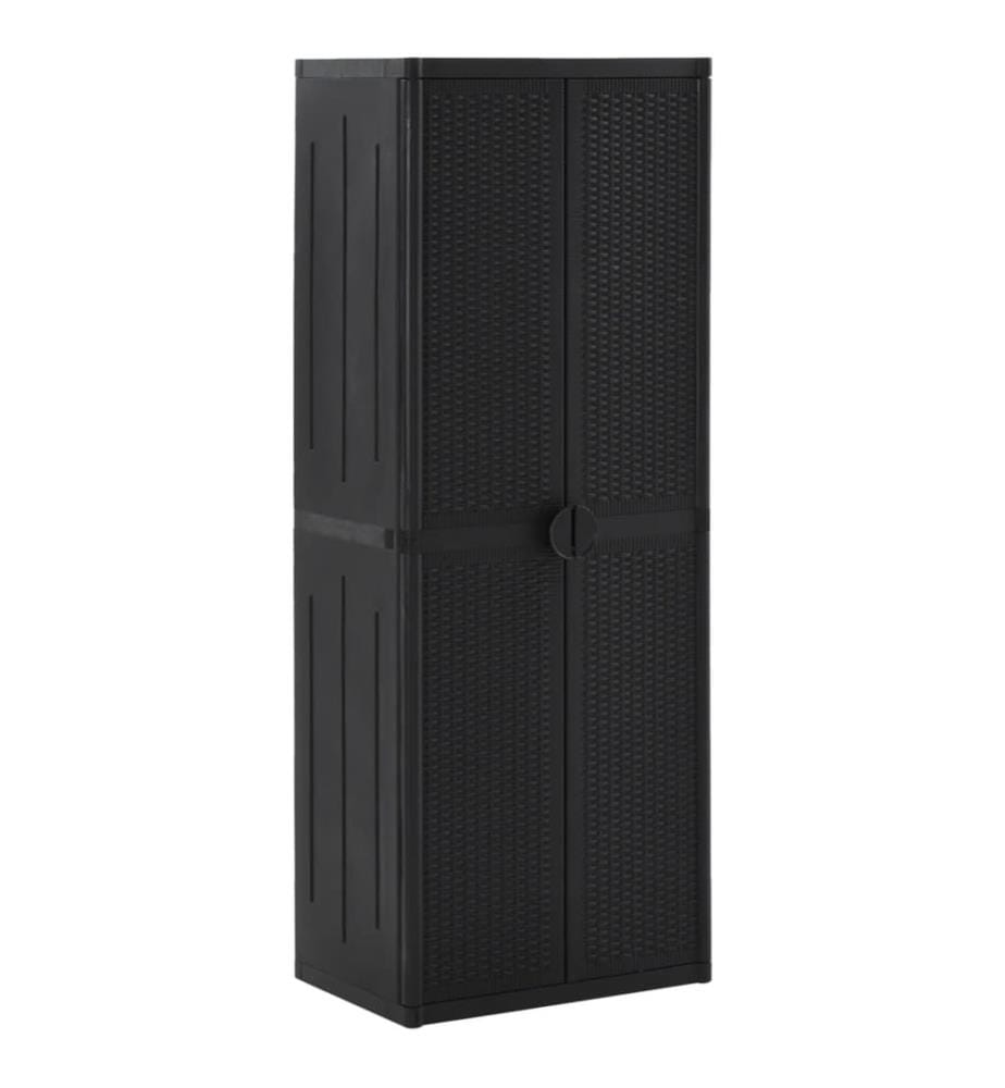 Gartenschrank Schwarz 65x45x172 cm PP Rattan