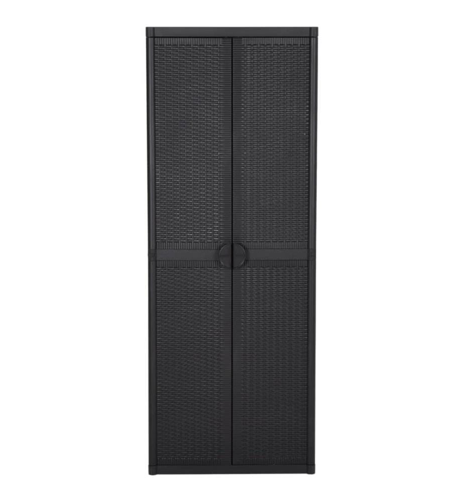 Gartenschrank Schwarz 65x45x172 cm PP Rattan