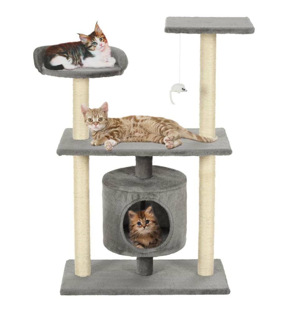 Katzen-Kratzbaum Sisal 95 cm Grau
