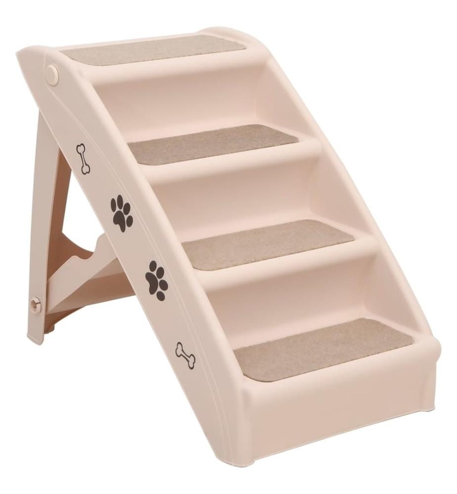 Hundetreppe Klappbar Creme 62x40x49,5 cm
