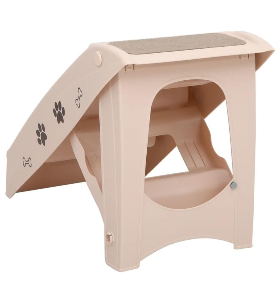 Hundetreppe Klappbar Creme 62x40x49,5 cm