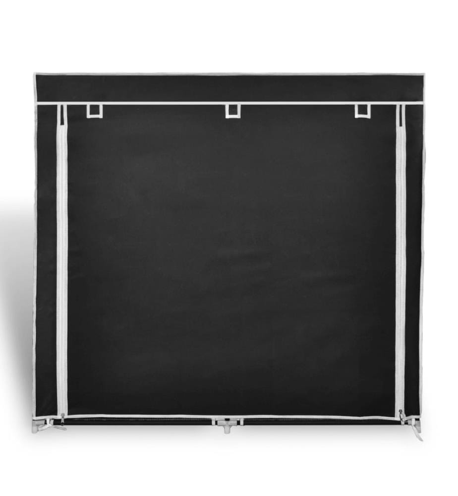 Stoff Schuhschrank mit Abdeckung 115 x 28 x 110 cm Schwarz