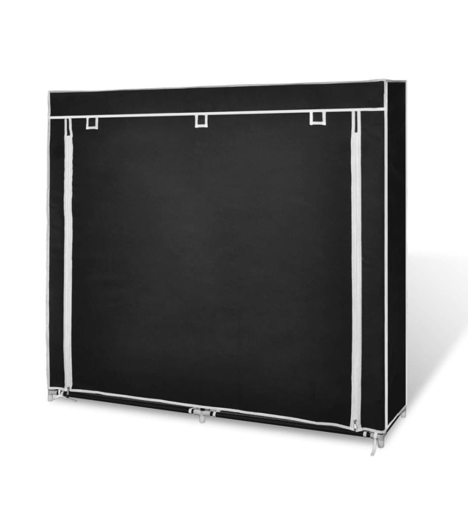 Stoff Schuhschrank mit Abdeckung 115 x 28 x 110 cm Schwarz