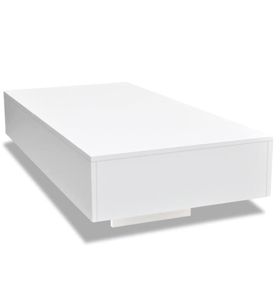 Table basse blanc brillant
