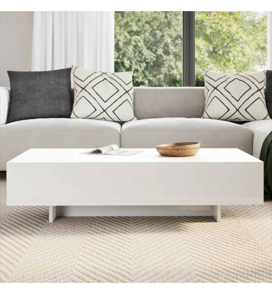 Table basse blanc brillant