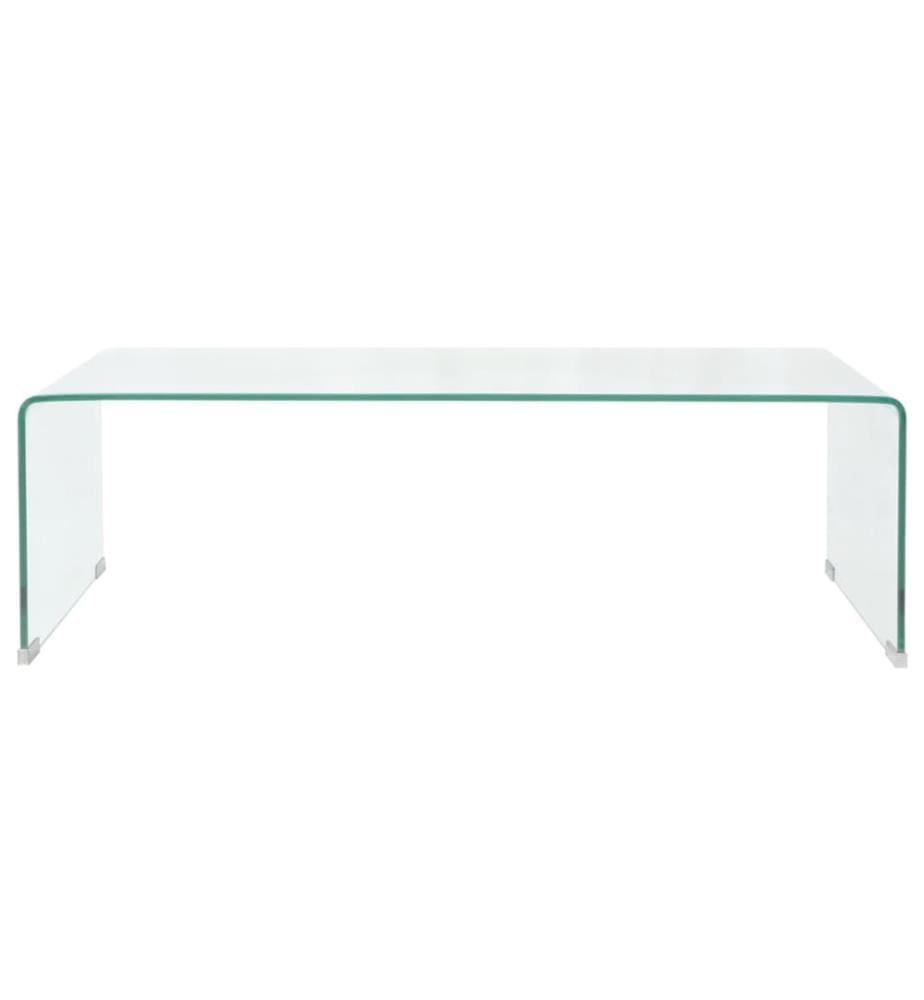 Table basse 98x45x30 cm Verre trempé Transparent
