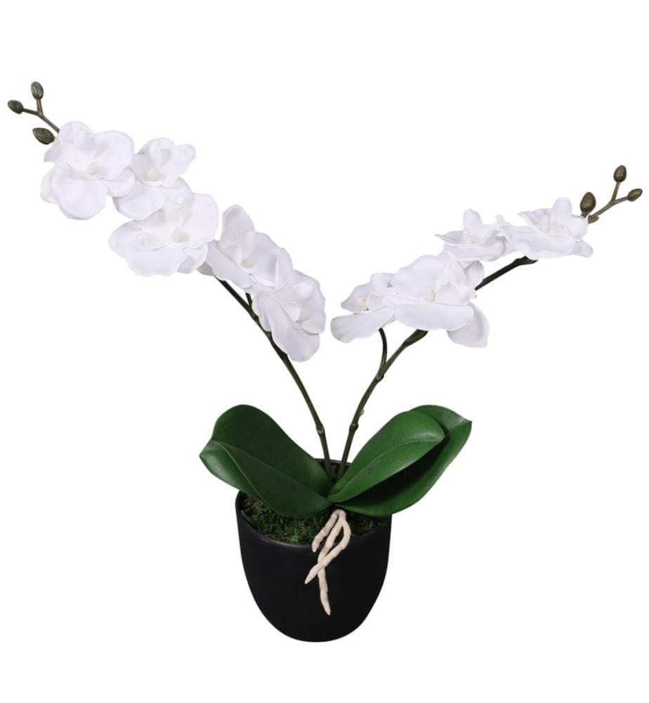 Künstliche Orchidee mit Topf 30 cm Weiss
