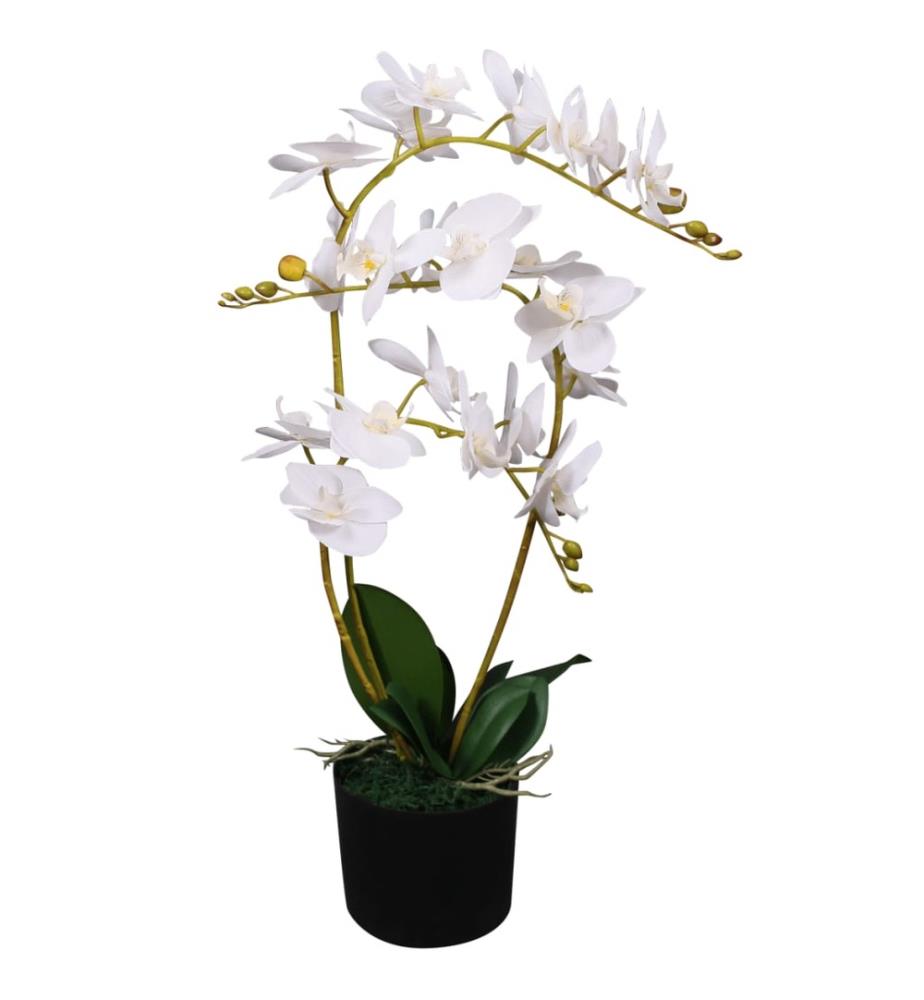 Künstliche Orchidee mit Topf 65 cm Weiss