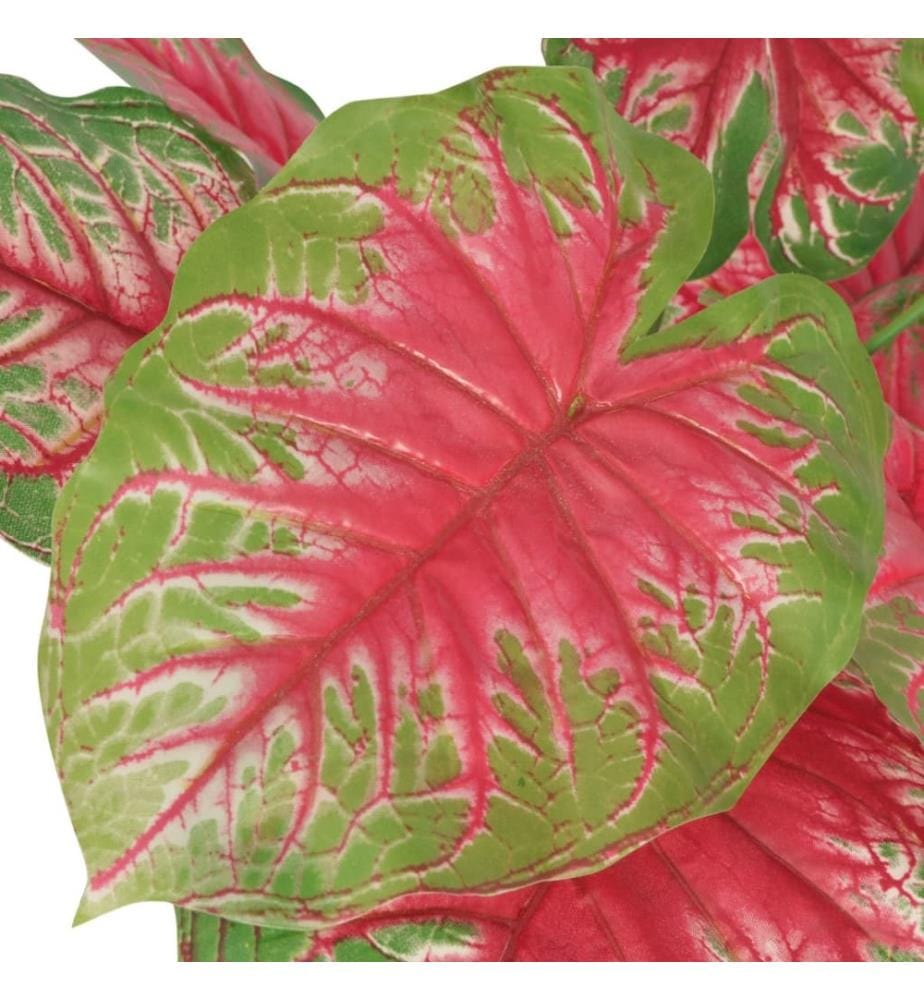 Künstliche Caladium Pflanze mit Topf 85 cm Rot und Grün