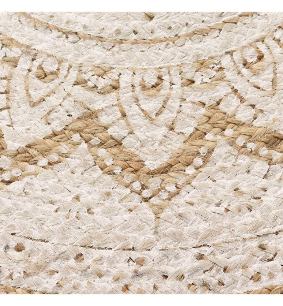 Tapis de sol Jute tressée imprimée 150 cm Rond