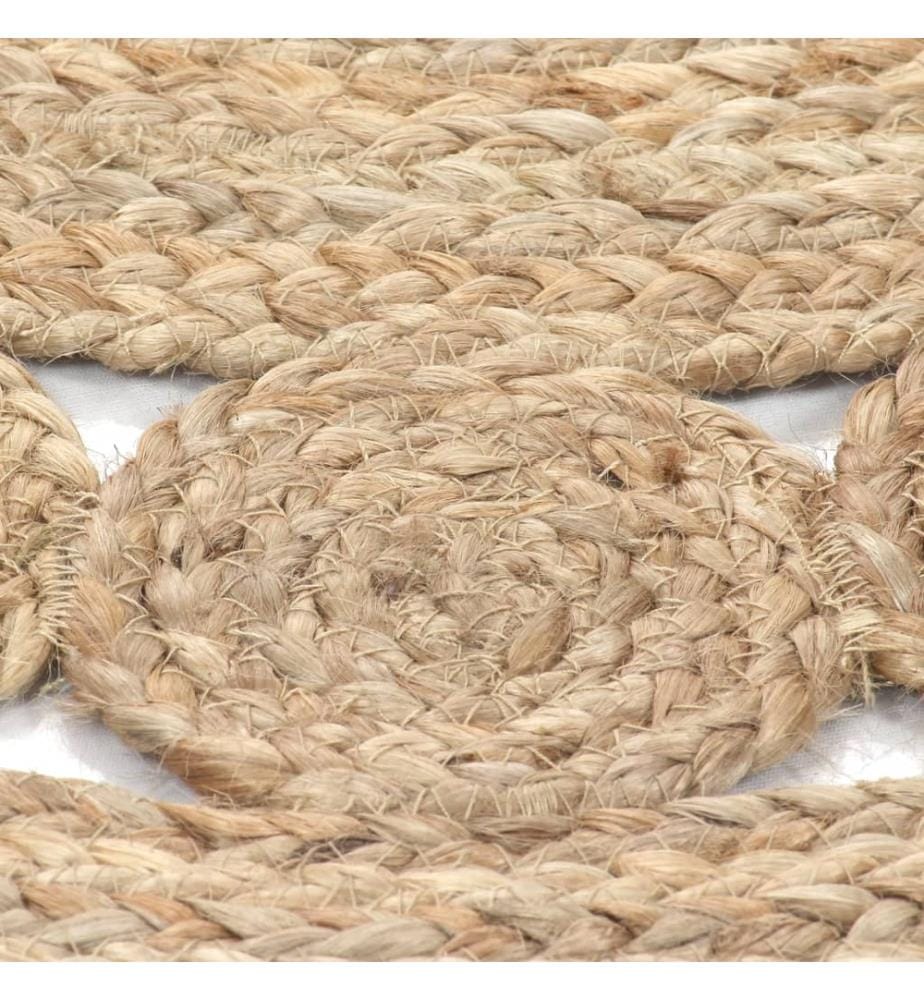 Tapis Jute design tressé 120 cm Rond