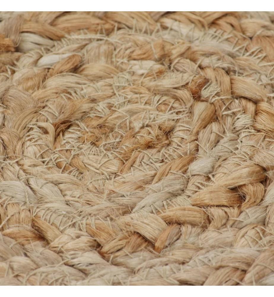 Tapis Jute design tressé 120 cm Rond