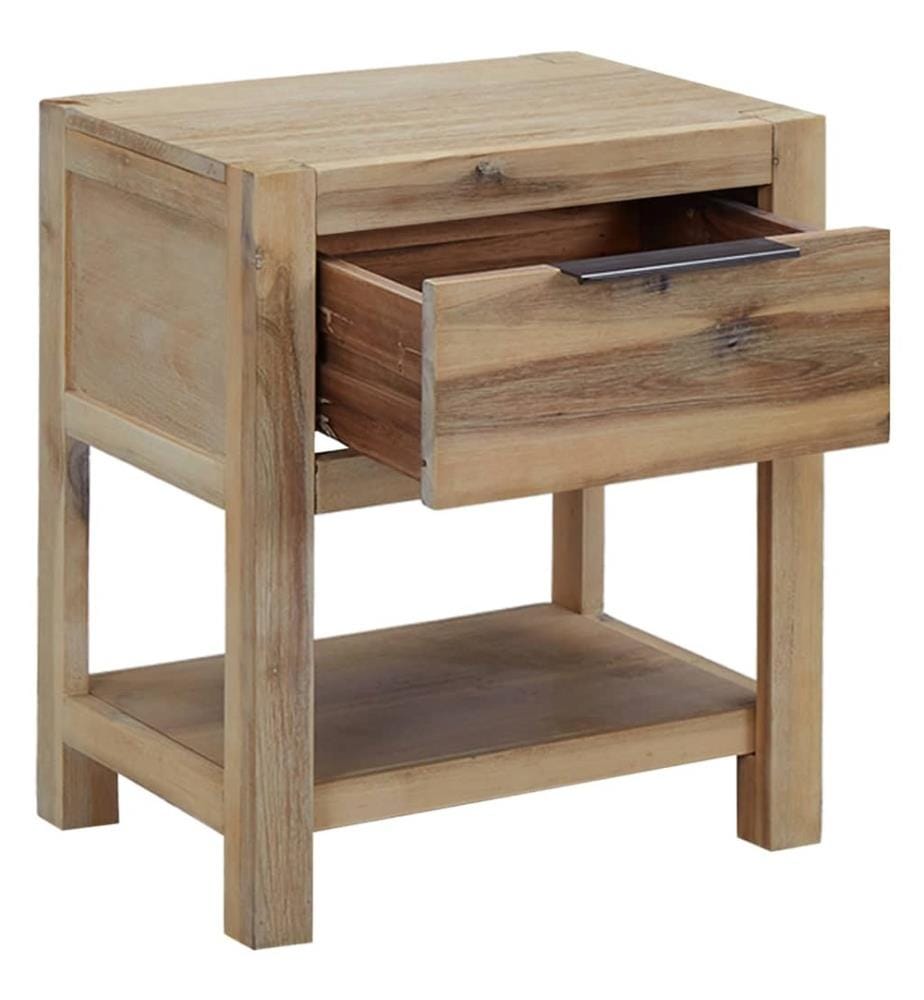 Nachttisch mit Schublade 40x30x48 cm Akazie Massivholz