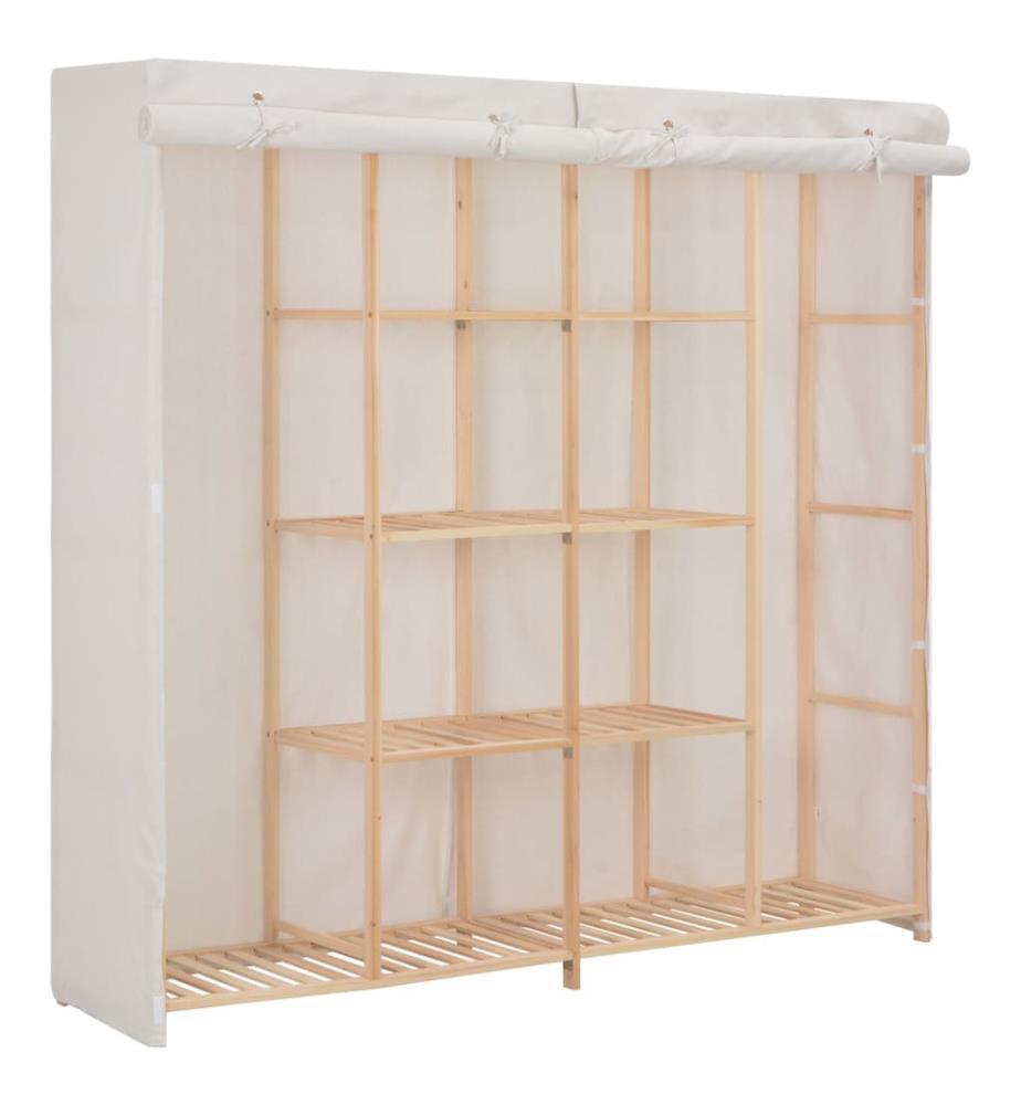 Kleiderschrank Weiss 173 x 40 x 170 cm Stoff