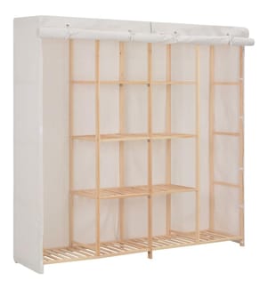 Kleiderschrank Weiss 173 x 40 x 170 cm Stoff