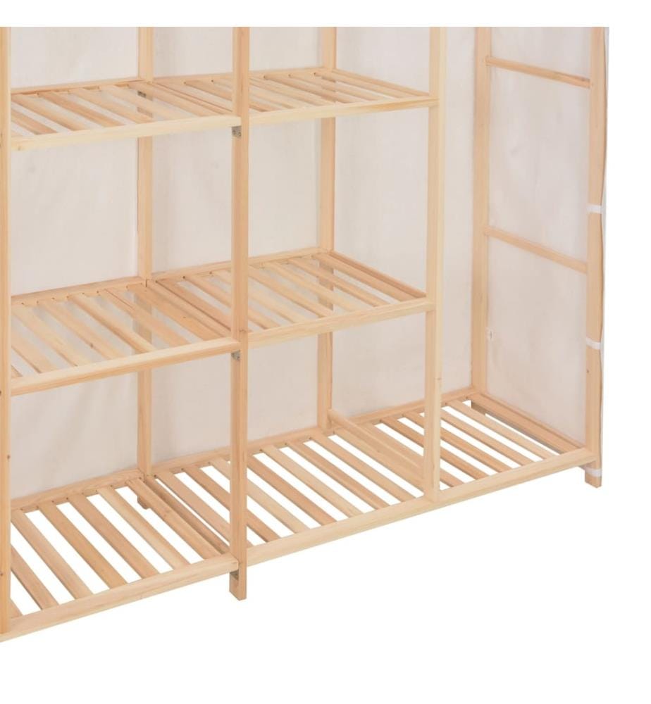 Kleiderschrank Weiss 173 x 40 x 170 cm Stoff