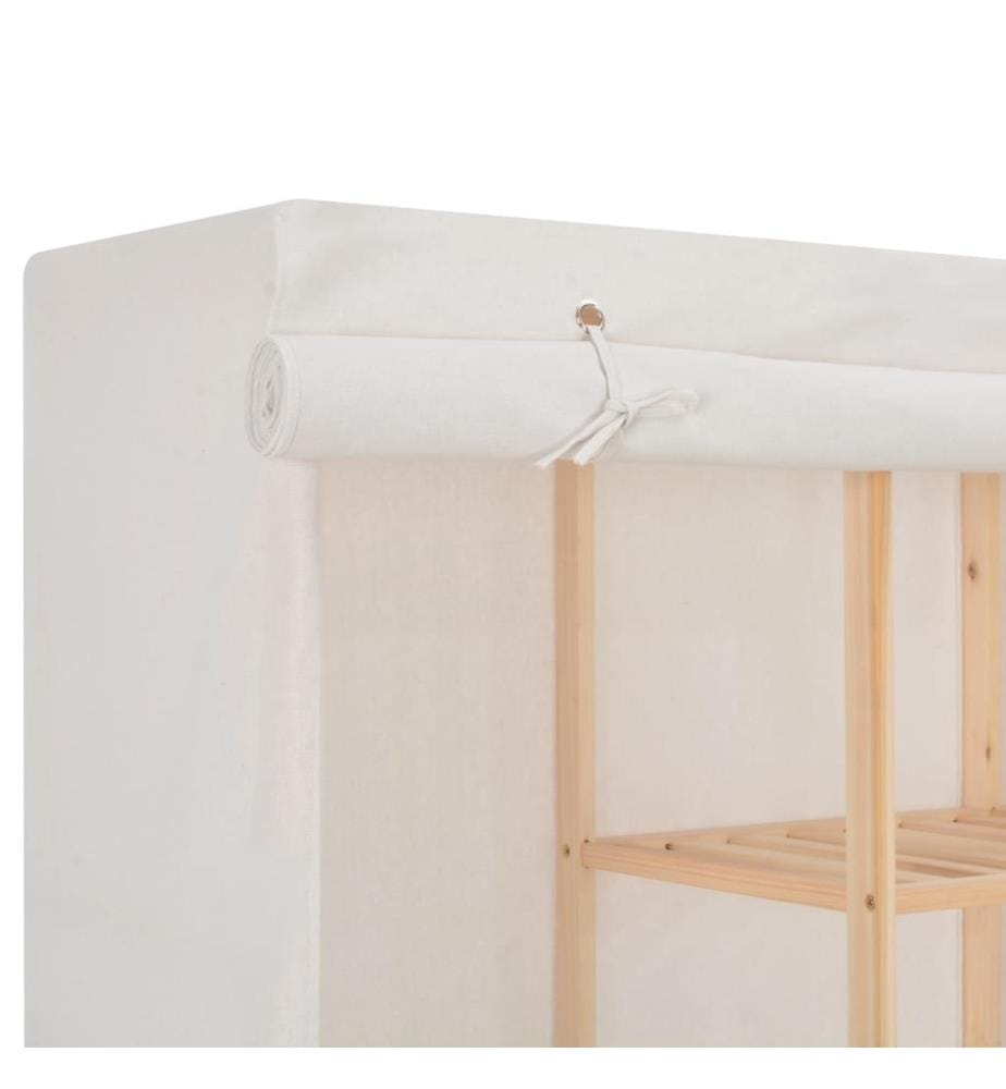 Kleiderschrank Weiss 173 x 40 x 170 cm Stoff