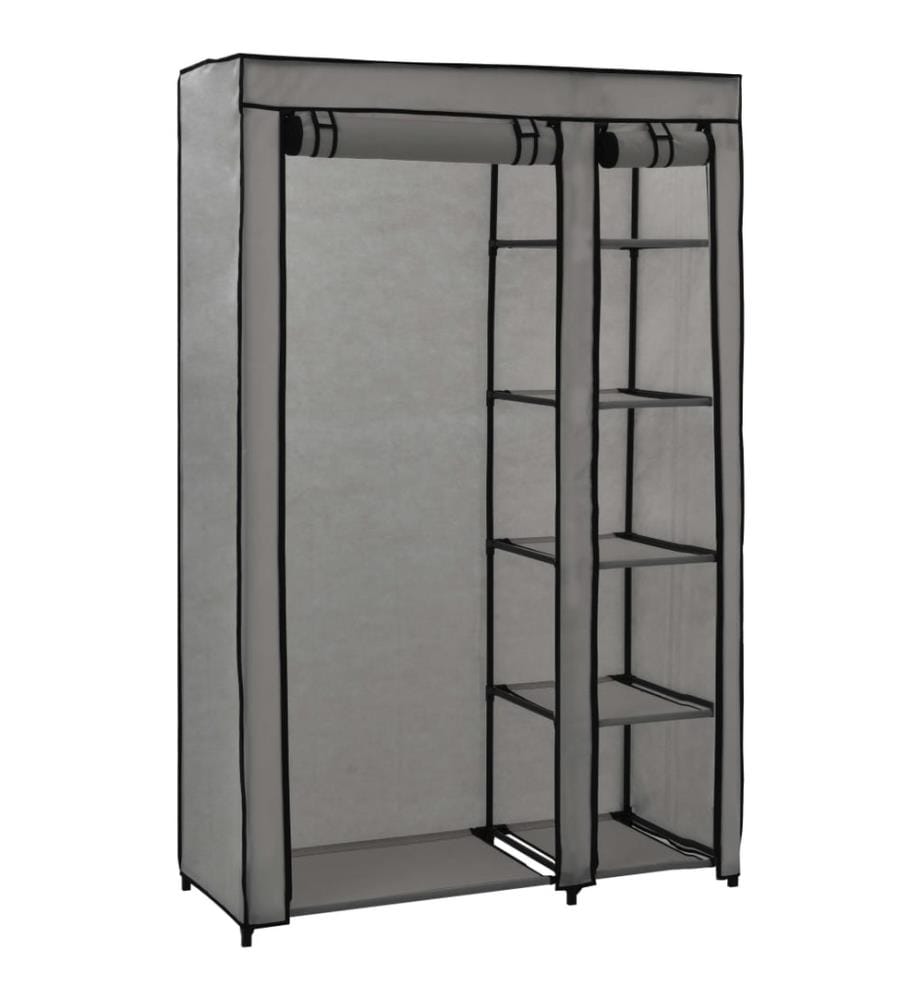 Faltschrank Grau 110x45x175 cm Stoff