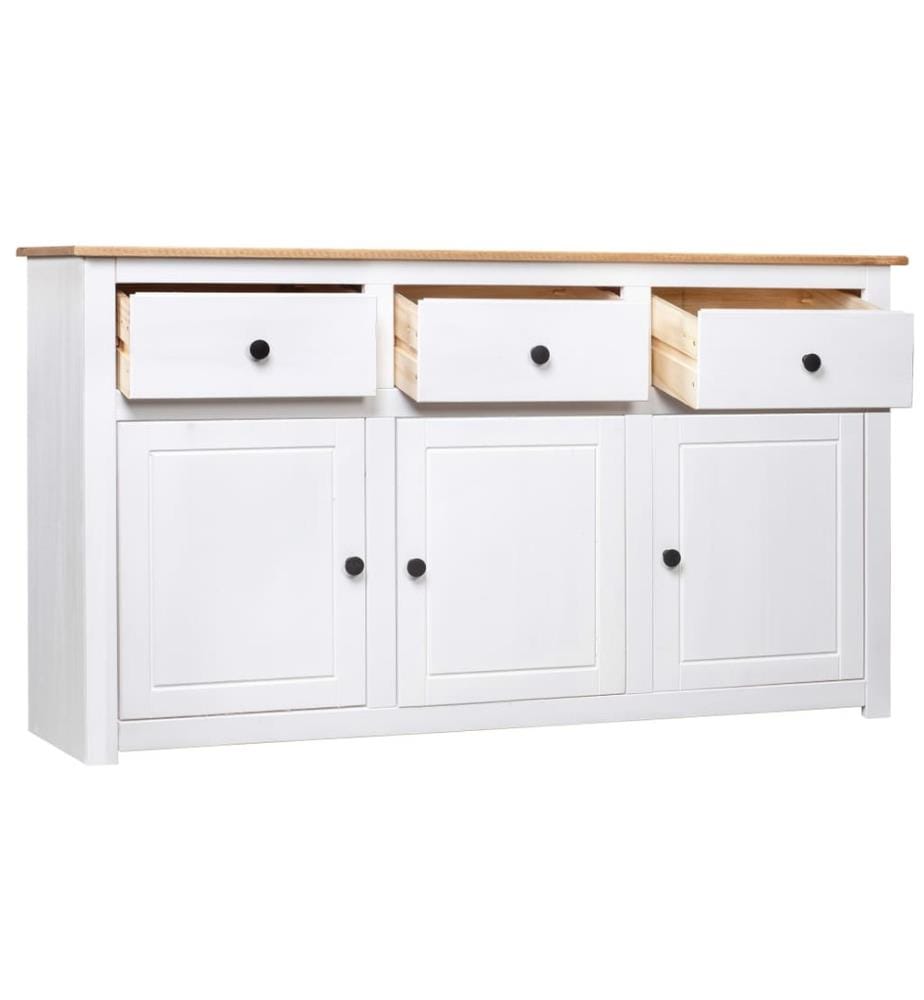 Sideboard Weiss 135x40x80 cm Kiefernholz Panama