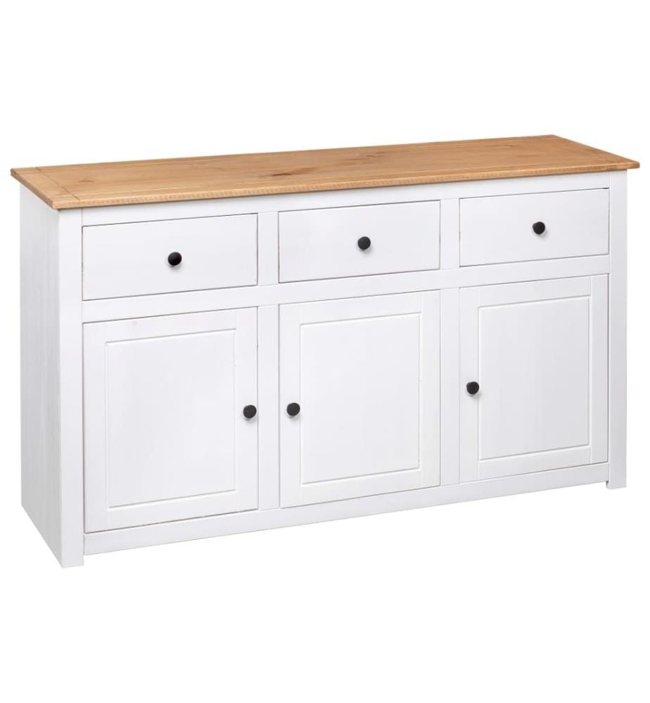 Sideboard Weiss 135x40x80 cm Kiefernholz Panama
