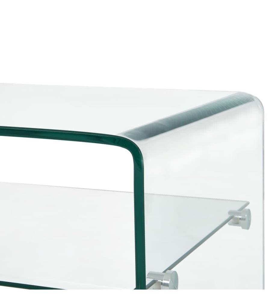 Table basse Clair 98x45x31 cm Verre trempé