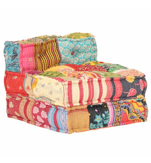 Modularer Pouf Patchwork Stoff