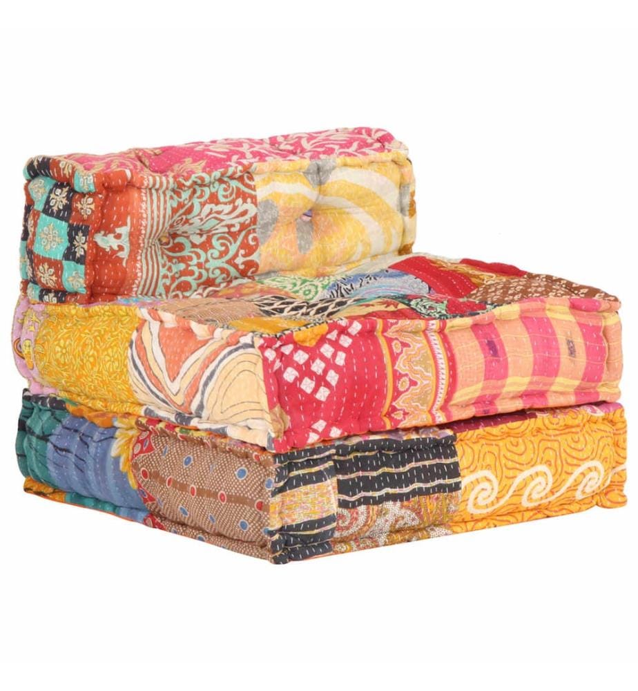 Modularer Pouf Patchwork Stoff