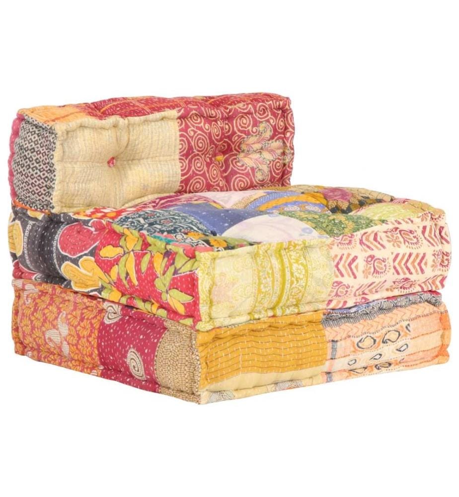 Modularer Pouf Patchwork Stoff