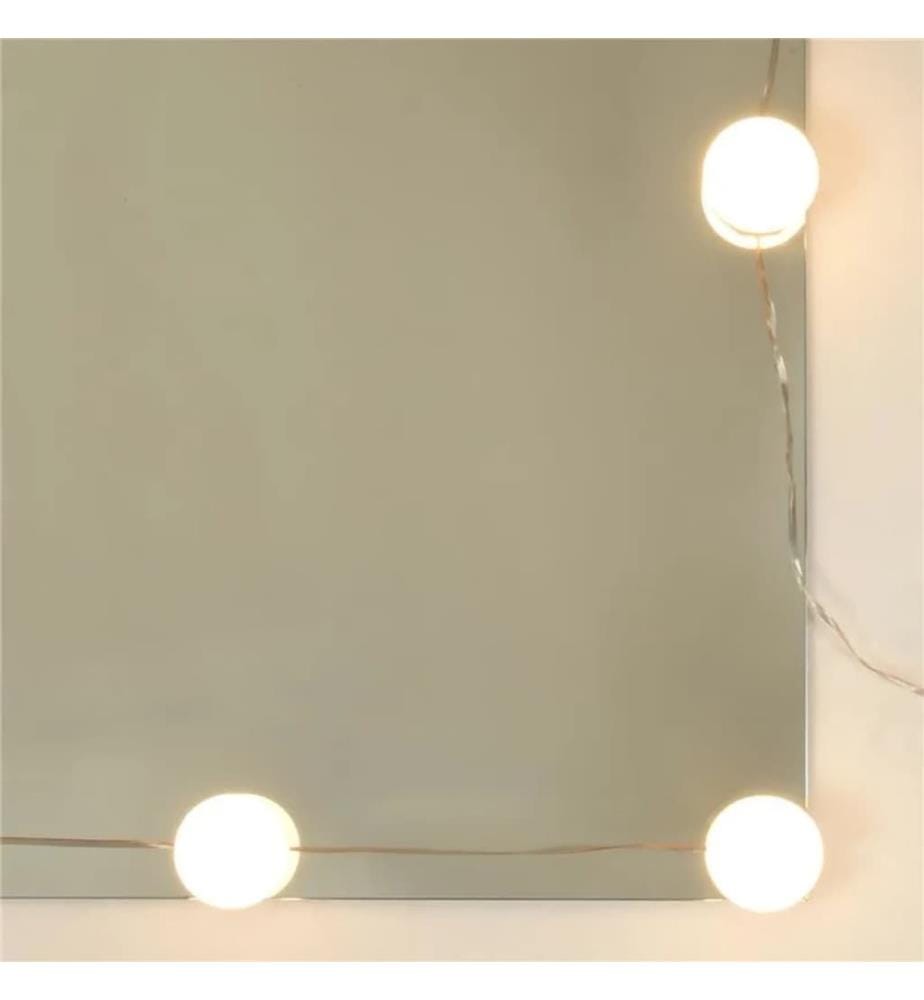 Ensemble de coiffeuse avec LED Blanc Bois d'ingénierie