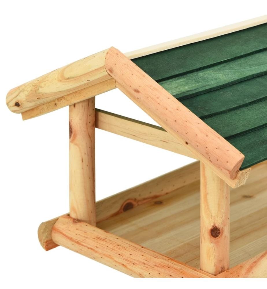 Vogelhäuschen mit Ständer 37x28x100 cm Massivholz Tanne