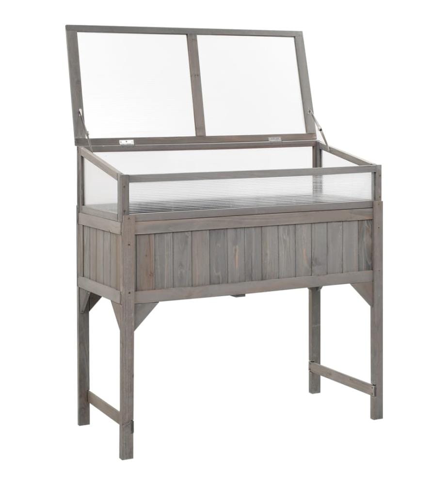 Hochbeet mit Gewächshaus 110x54x120 cm Massivholz Tanne