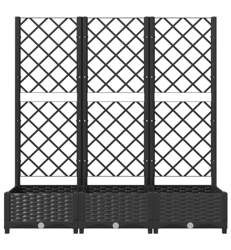Garten-Pflanzgefäss mit Spalier Schwarz 120 x 40 x 121,5 cm PP