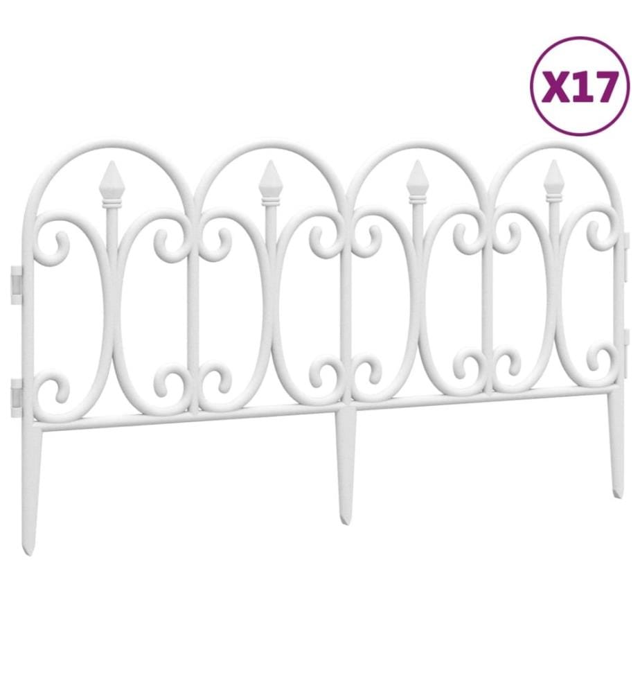 Rasenkanten 17 Stk. Weiss 10 m PP