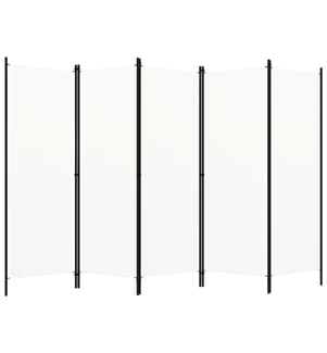 5-tlg. Raumteiler Weiss 250x180 cm