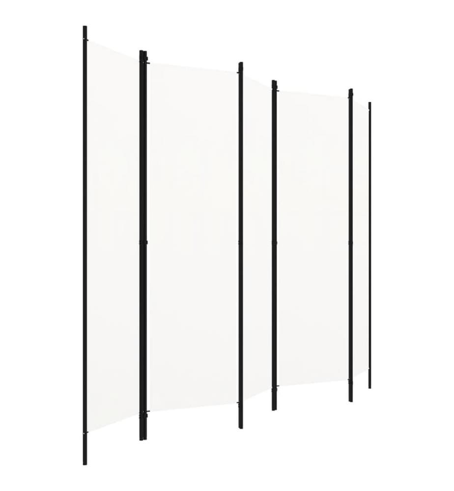 Cloison de séparation 5 panneaux Blanc 250x180 cm