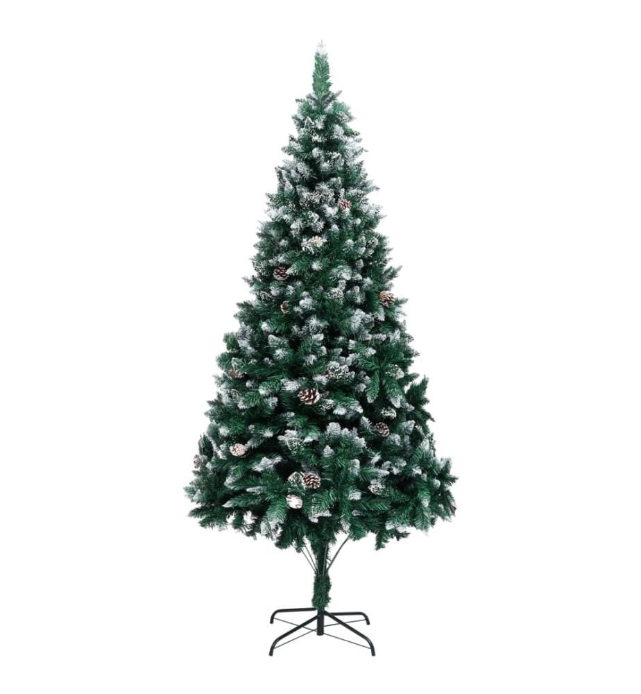 Künstlicher Weihnachtsbaum mit Zapfen und Schnee 210 cm