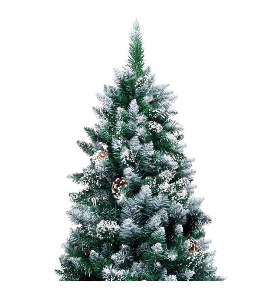 Künstlicher Weihnachtsbaum mit Zapfen und Schnee 210 cm