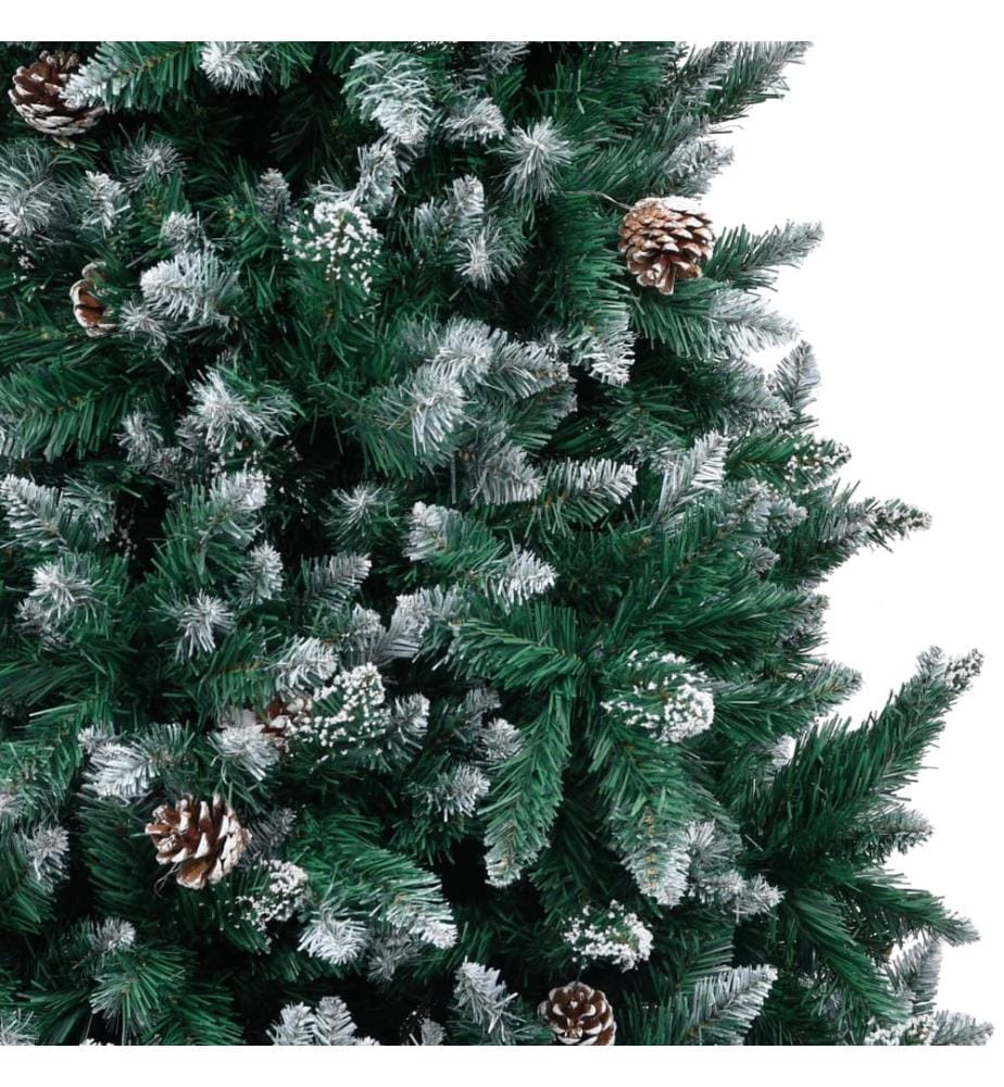 Künstlicher Weihnachtsbaum mit Zapfen und Schnee 210 cm