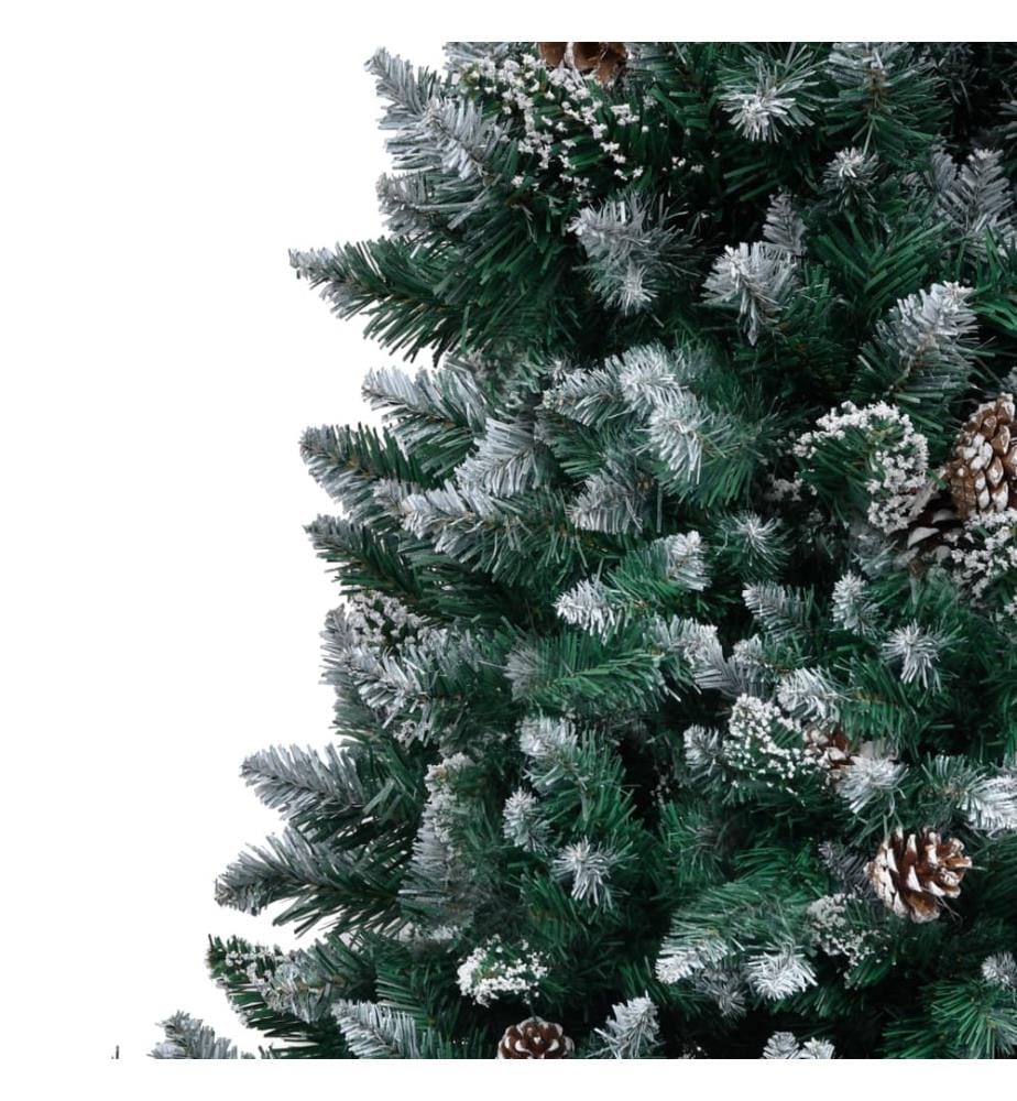 Künstlicher Weihnachtsbaum mit Zapfen und Schnee 210 cm