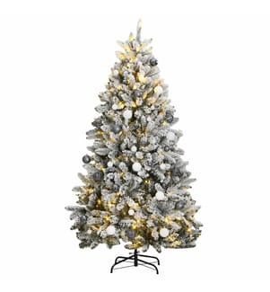 Sapin de Noël artificiel articulé 300 LED et boules 180 cm
