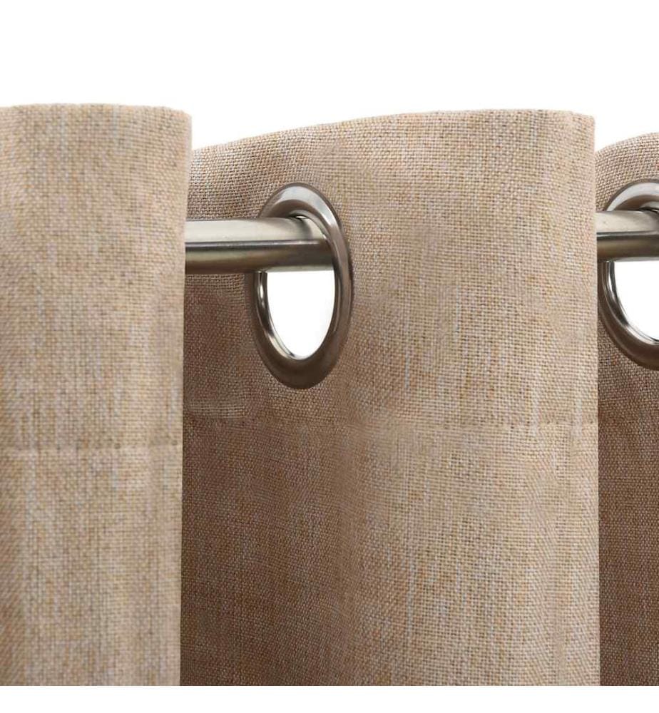 Verdunkelungsvorhang mit Ösen Leinenoptik Beige 290x245 cm