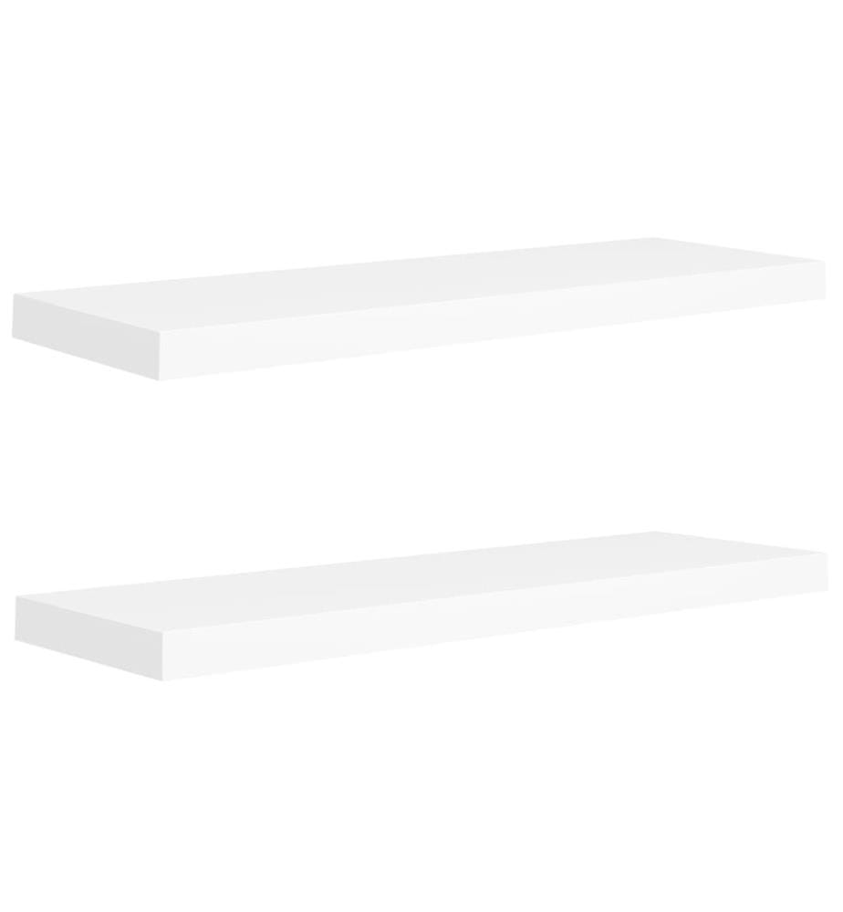 Schweberegale 2 Stk. Weiss 80x23,5x3,8 cm MDF
