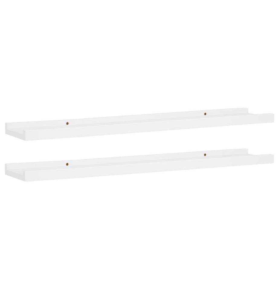 Bilderleisten 2 Stk. Weiss 80x9x3 cm MDF