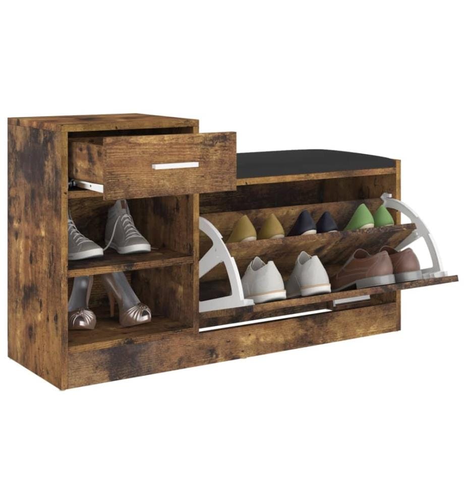 Schuhbank Räuchereiche 94,5x31x57 cm Holzwerkstoff