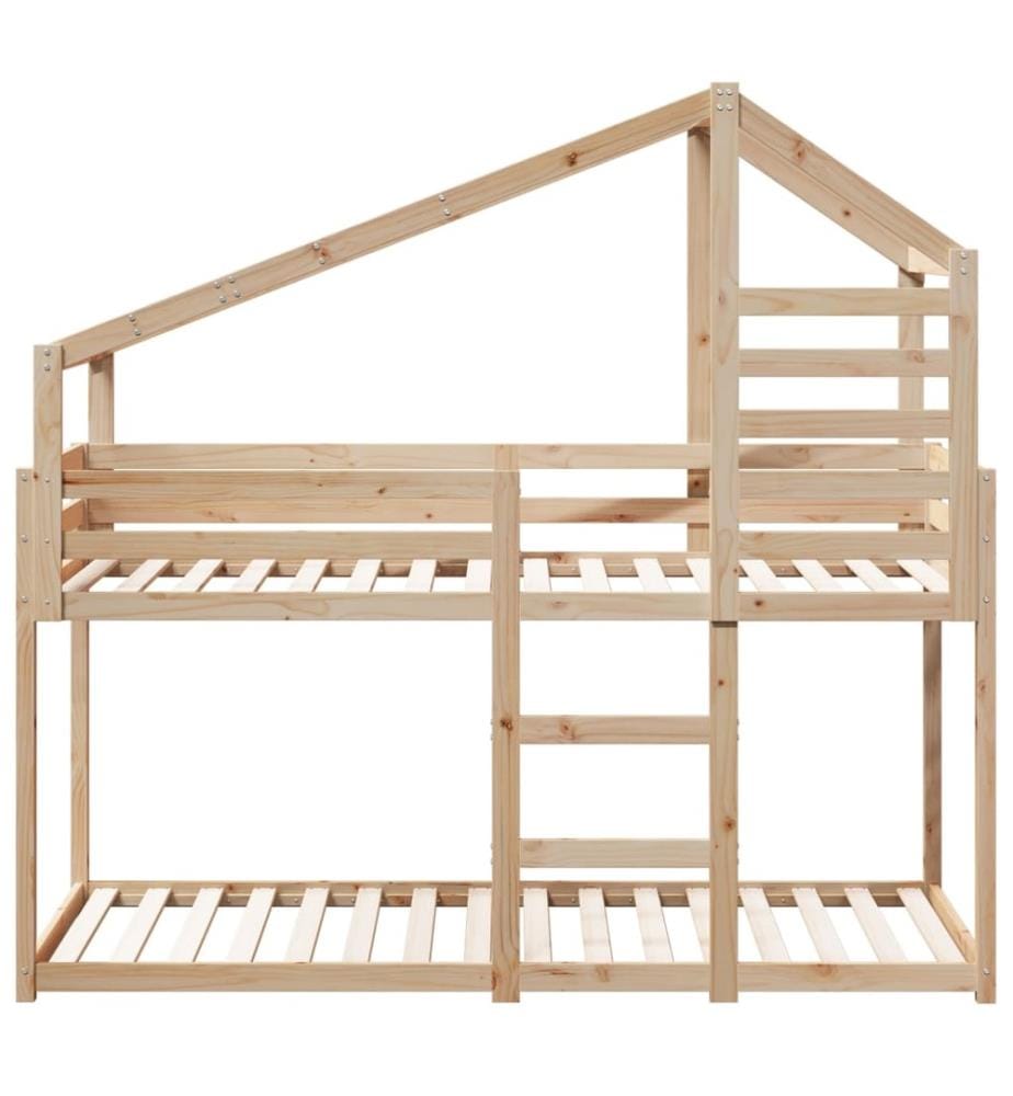 Lit superposé sans matelas 90x200 cm bois de pin massif