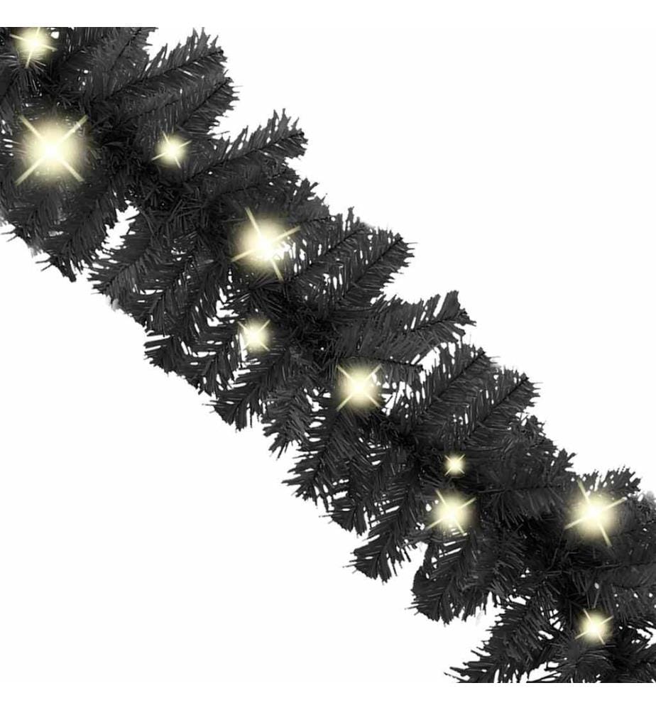 Weihnachtsgirlande mit LED 10 m Schwarz