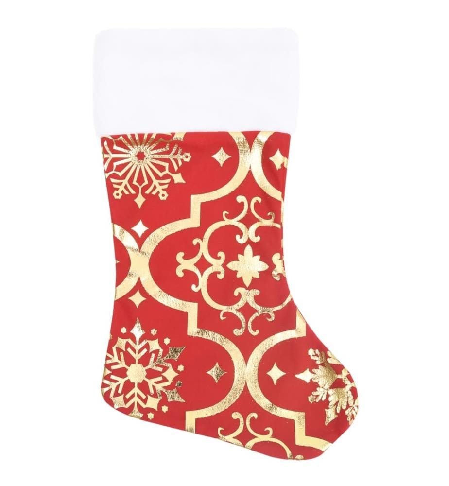 Jupe de sapin de Noël de luxe avec chaussette Rouge 90 cm Tissu